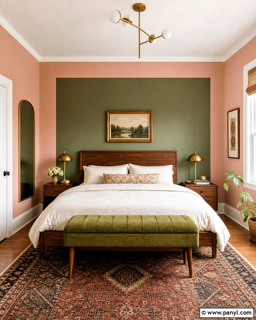 Dusty Pink And Olive Green Two Color Walls - 20 two color wall ideas paint ideas