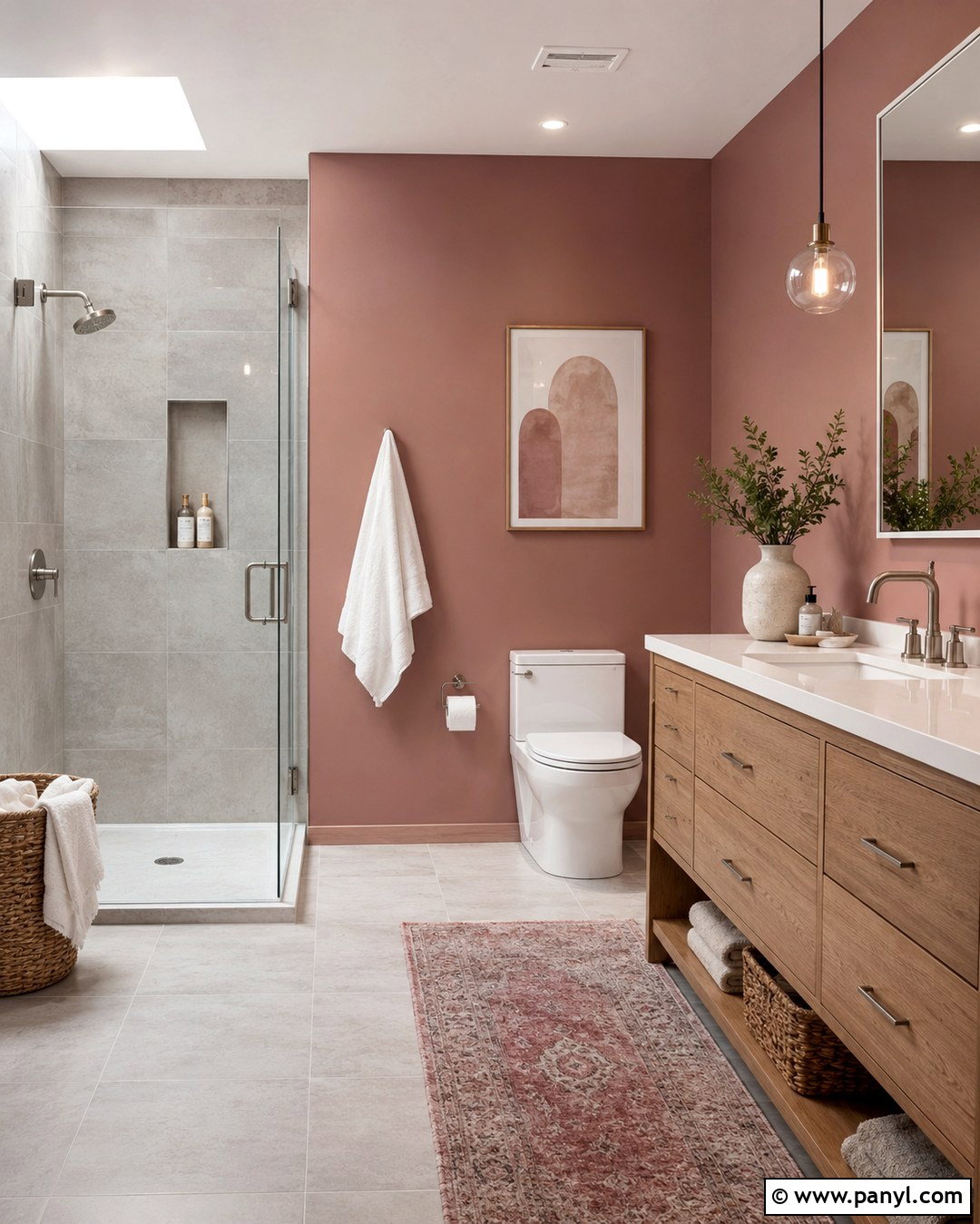 Dusty Pink Bathroom Walls With Gray Tile - 20 Dusty Pink Bathroom Walls
