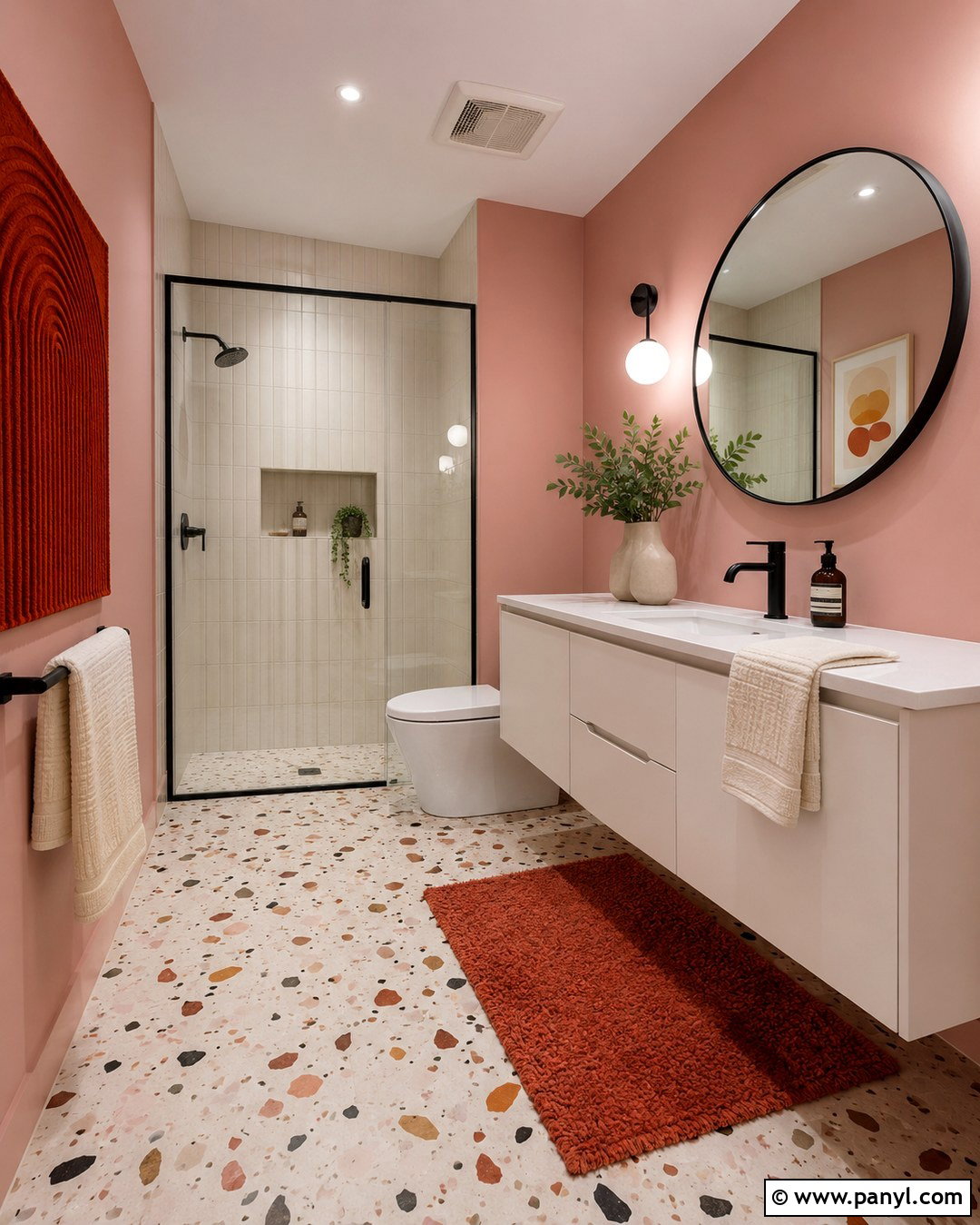 Dusty Pink Bathroom Walls With Terrazzo Floor - 20 Dusty Pink Bathroom Walls