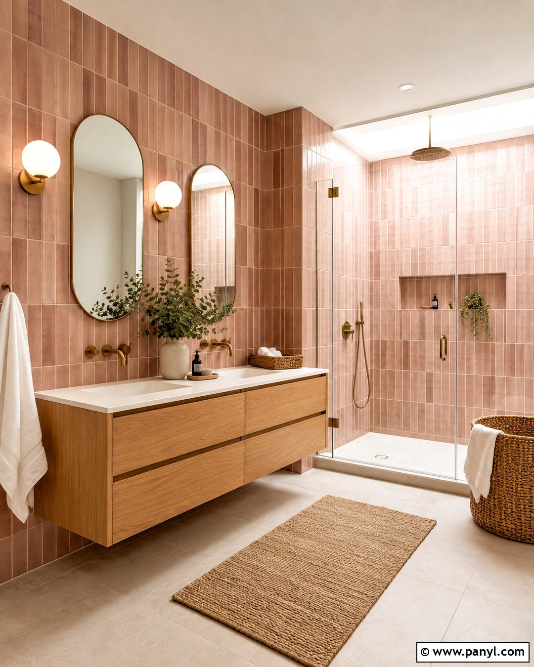 Dusty Pink Bathroom With Subway Tile - 20 dusty pink bathroom ideas