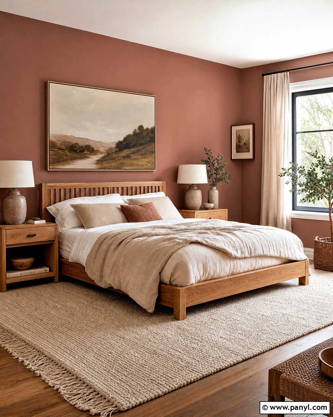 Dusty Pink Bedroom With Natural Wood - 20 dusty pink bedroom ideas