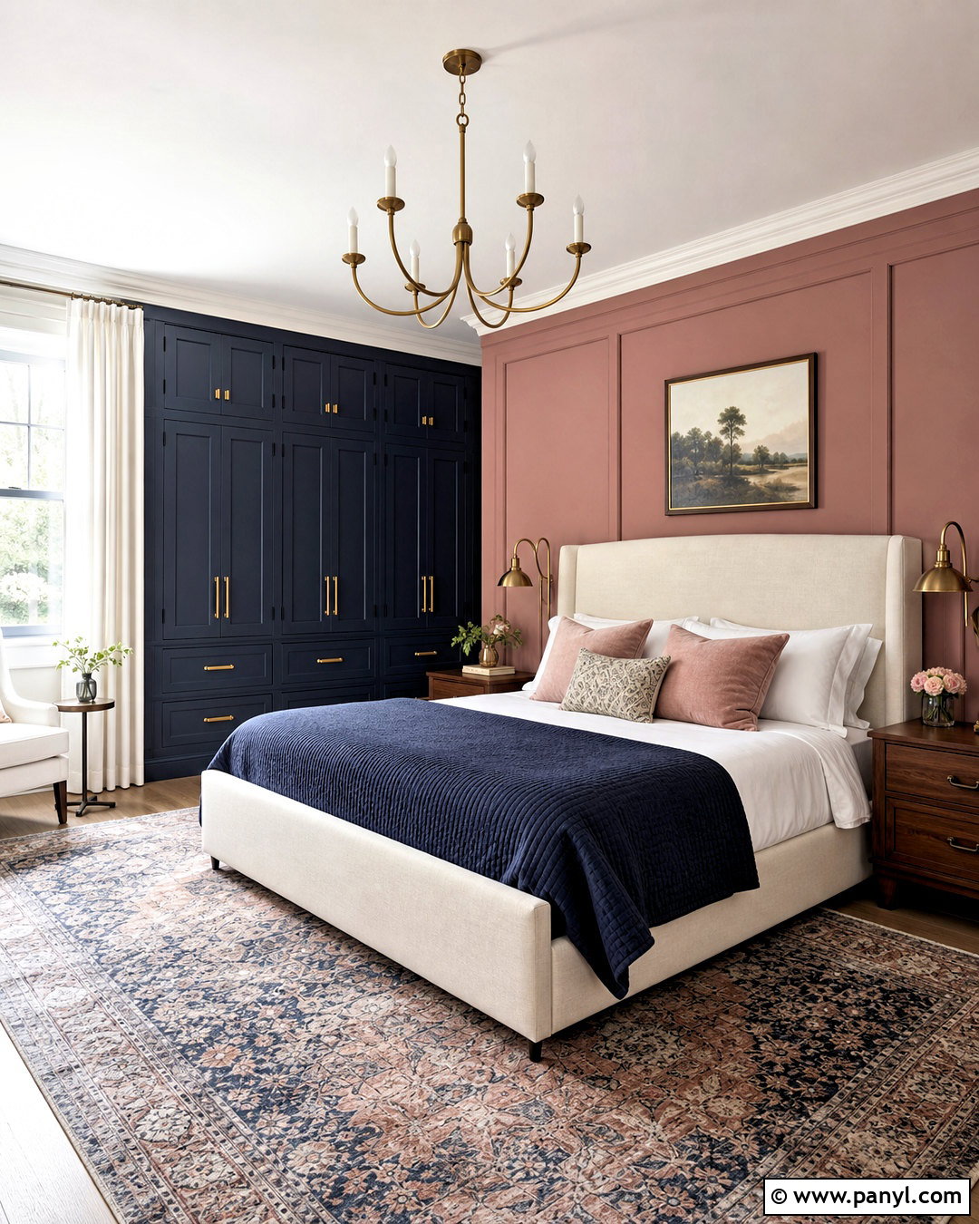 Dusty Pink Bedroom With Navy Blue - 20 dusty pink bedroom ideas