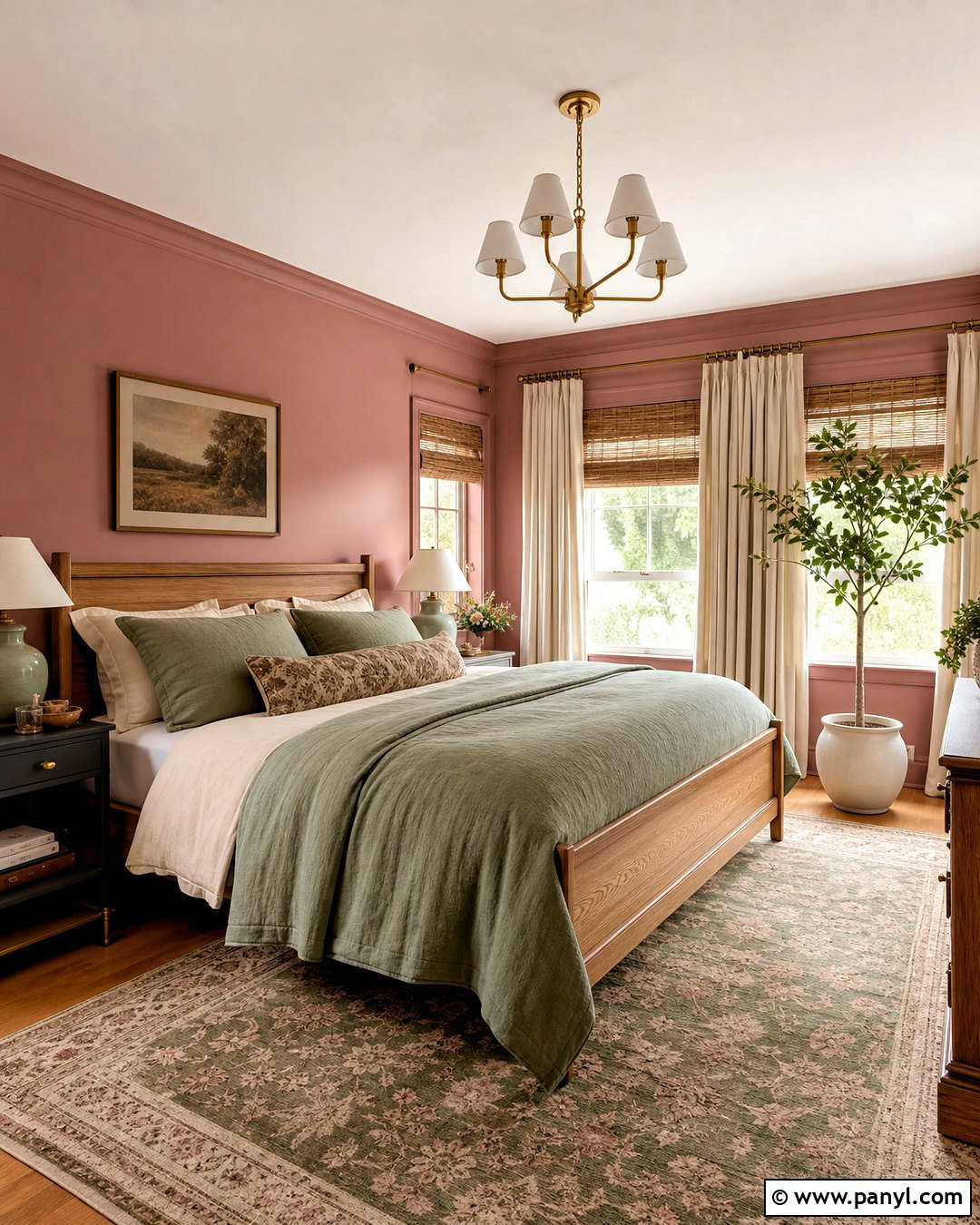 Dusty Pink Bedroom With Sage Green - 20 bedroom paint colors pink ideas