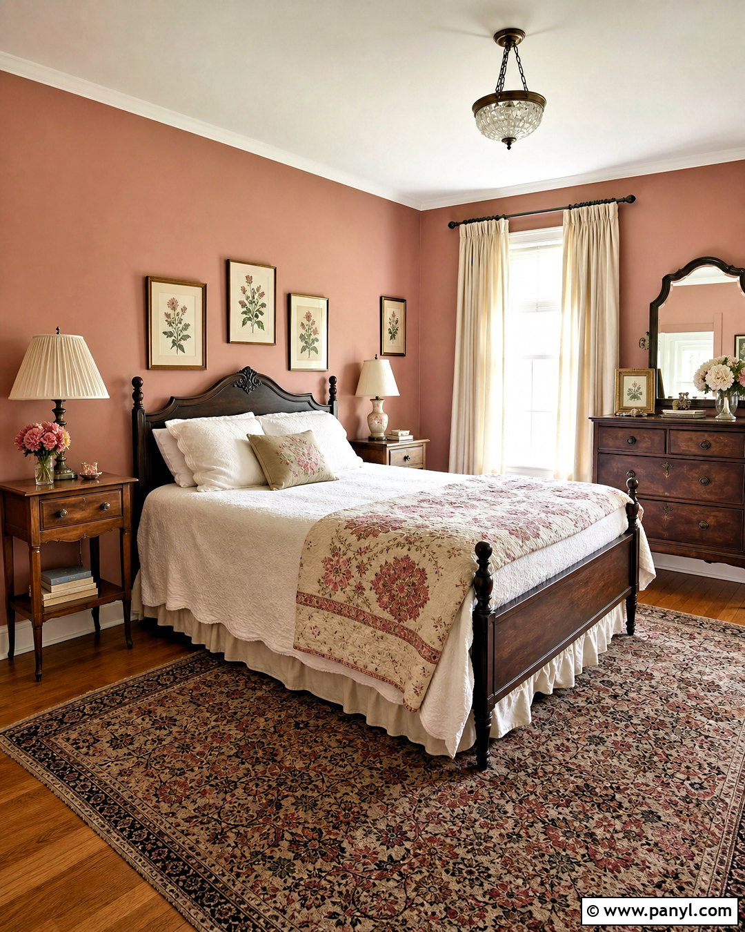 Dusty Pink Bedroom With Vintage Furniture - 20 dusty pink bedroom ideas