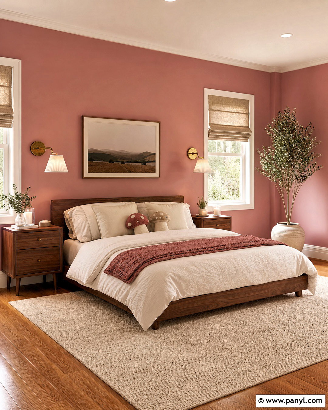 Dusty Pink Bedroom With Walnut - 20 dusty pink paint color ideas