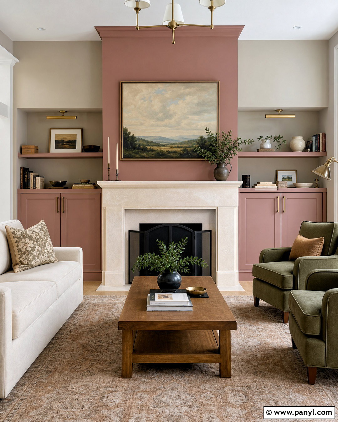 Dusty Pink Fireplace Wall - 20 dusty pink paint color ideas