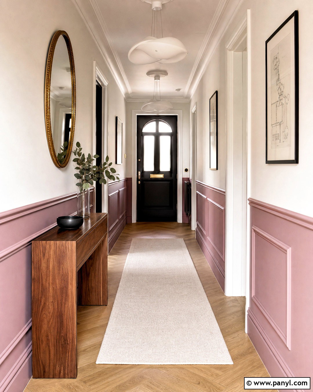 Dusty Pink Hallway Paneling - 20 half wall paneling ideas hallways