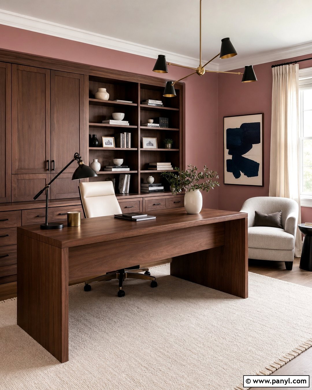 Dusty Pink Home Office Walls - 35 dusty pink walls