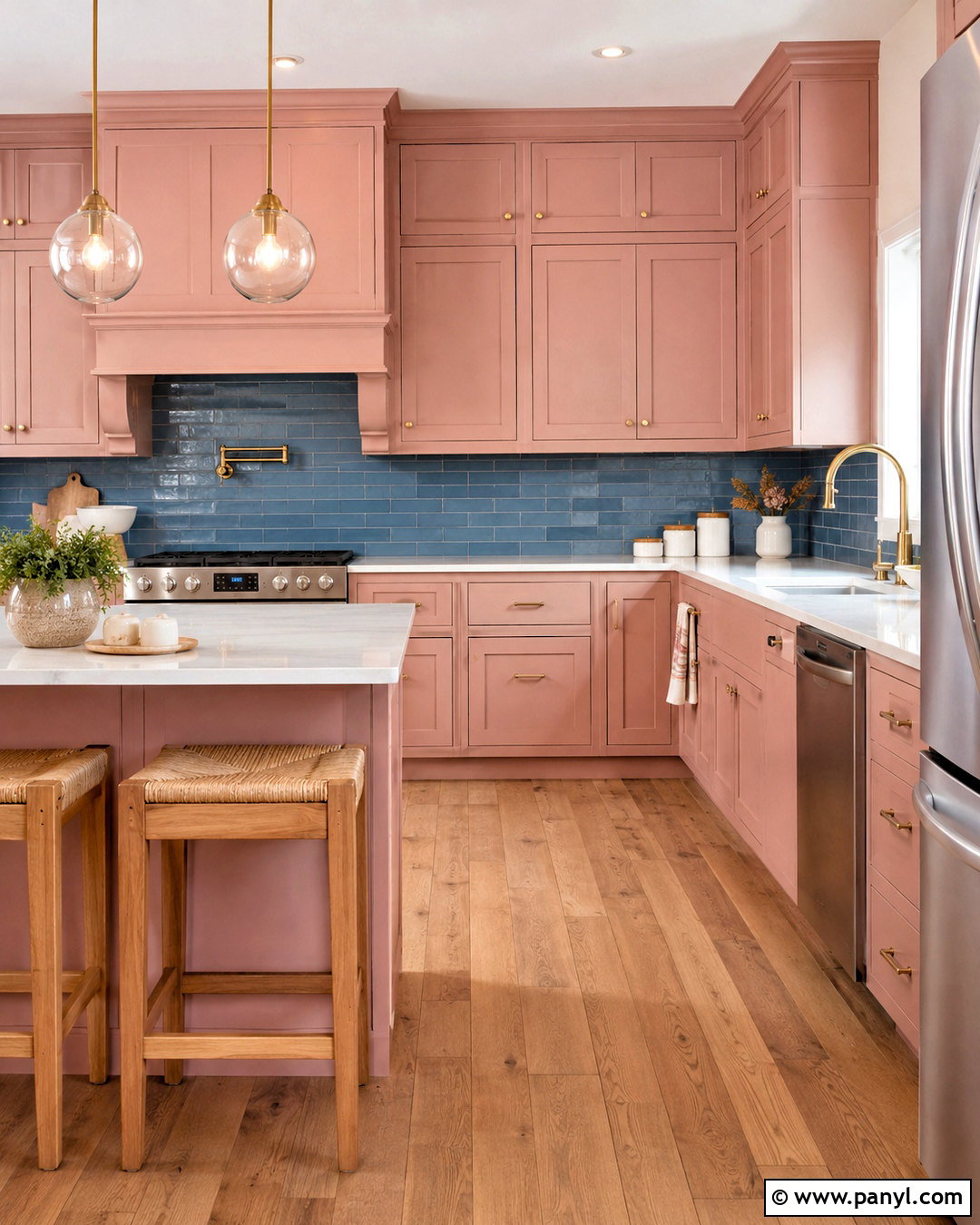 Dusty Pink Kitchen Cabinets With Blue Backsplash - 20 dusty pink kitchen cabinets