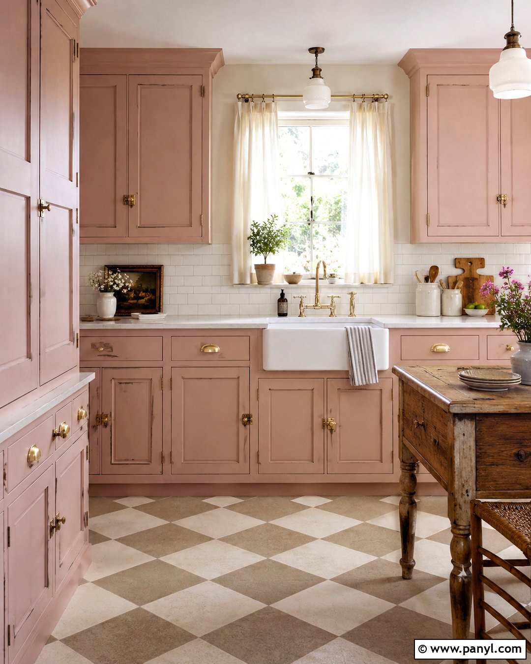 Dusty Pink Kitchen Cabinets With Checkerboard Floors - 20 dusty pink kitchen cabinets