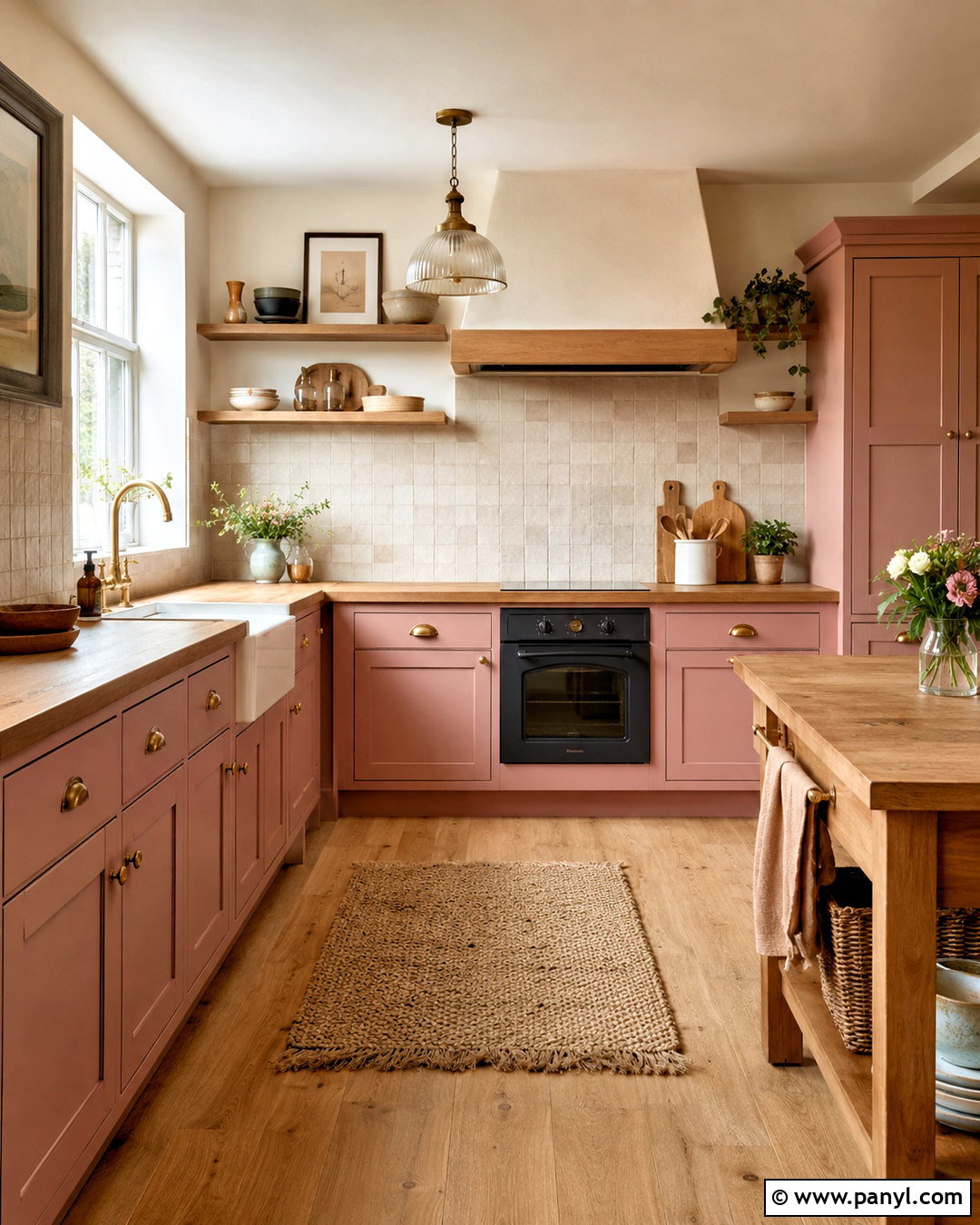 Dusty Pink Kitchen Cabinets With Oak Countertops - 20 dusty pink kitchen cabinets