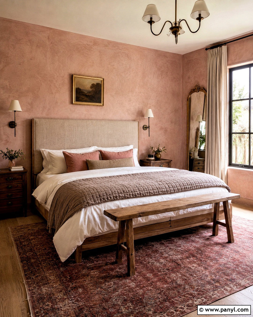 Dusty Pink Limewash Bedroom - 40 Pink Limewash Wall Ideas