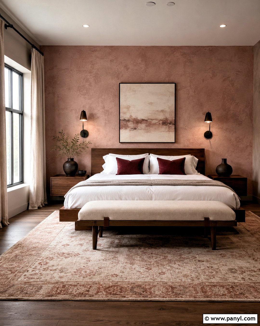 Dusty Pink Limewash Bedroom - 20 limewash paint texture ideas