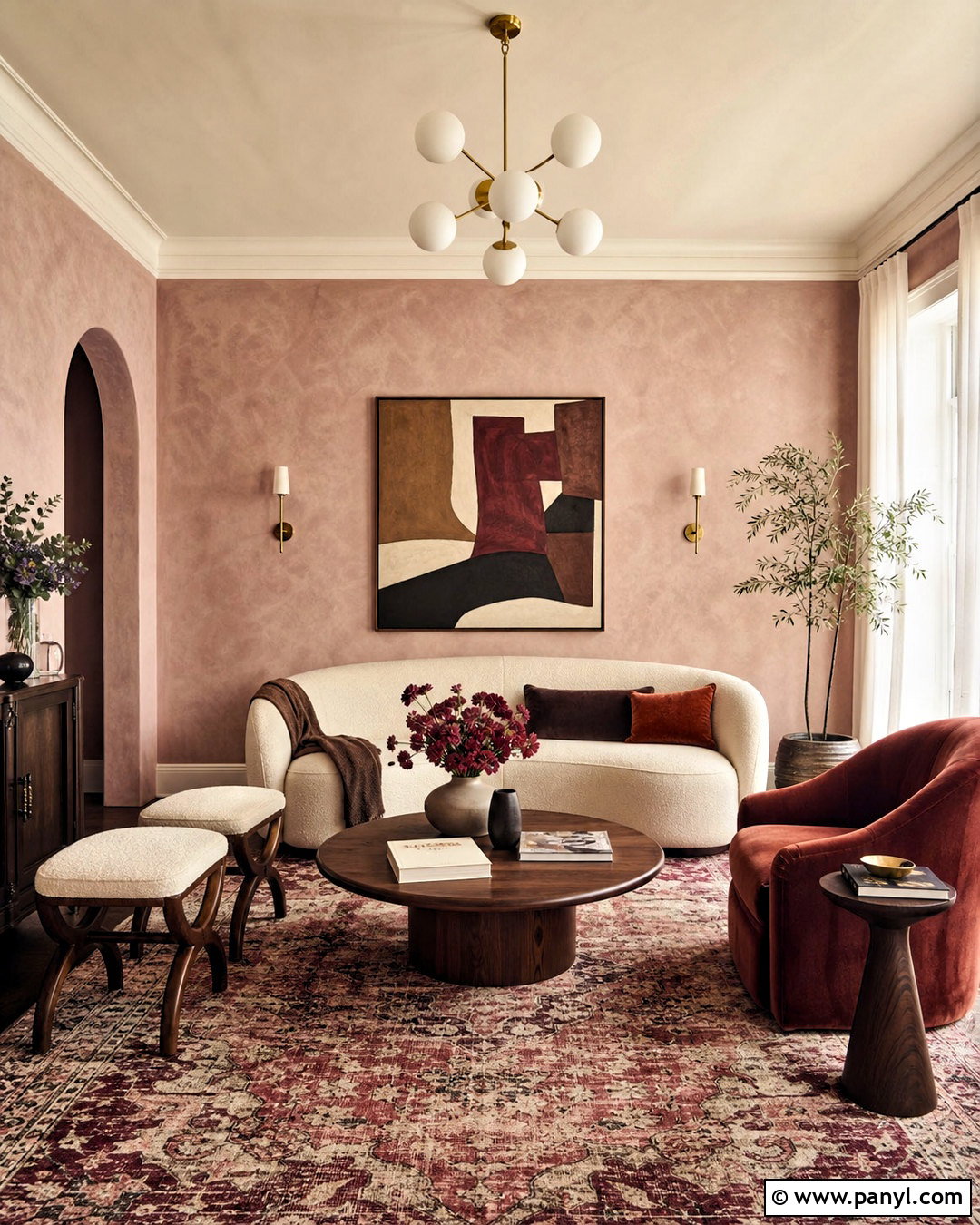 Dusty Pink Limewash Living Room - 20 limewash walls living rooms