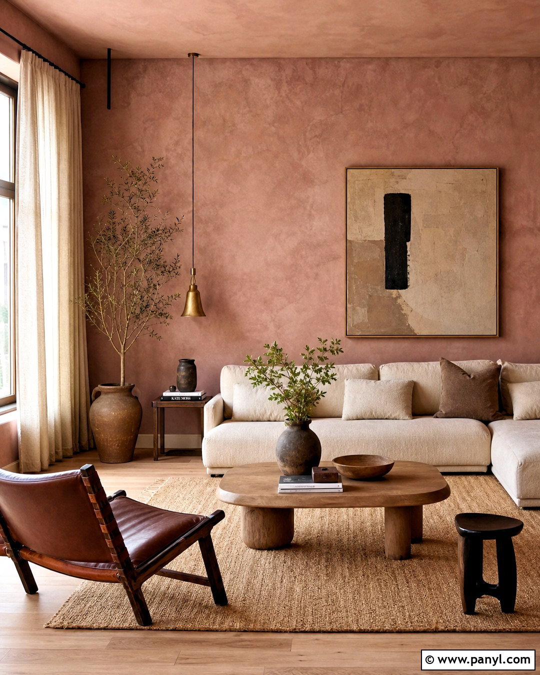 Dusty Pink Limewash Living Room - 20 dusty pink paint color ideas
