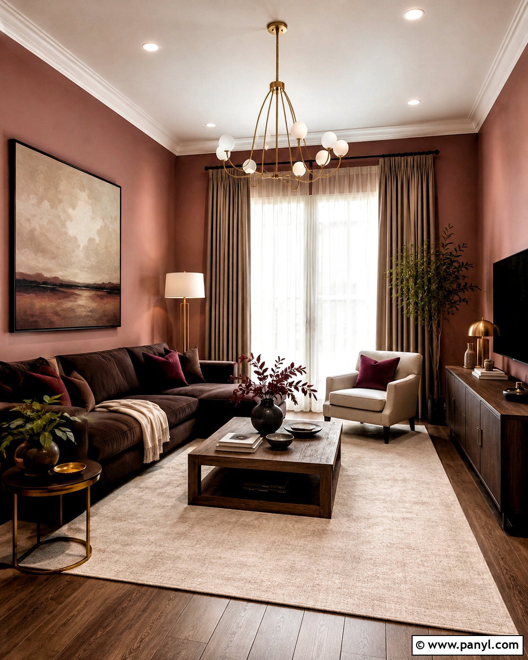 Dusty Pink Living Hall Walls - 20 living hall wall painting ideas