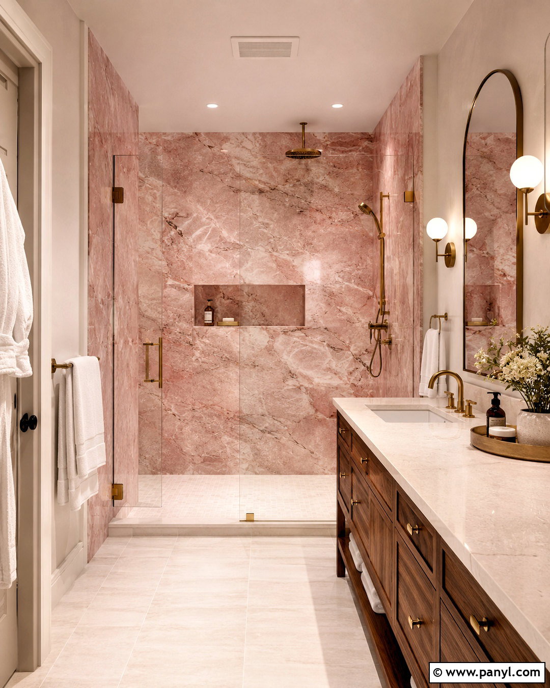 Dusty Pink Marble Bathroom - 20 dusty pink bathroom ideas