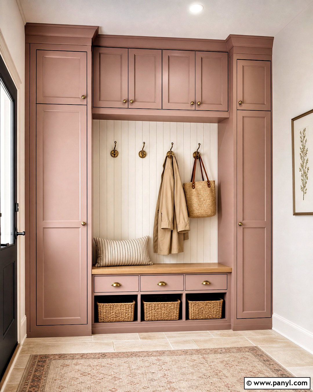Dusty Pink Mudroom Cabinets - 20 dusty pink paint color ideas