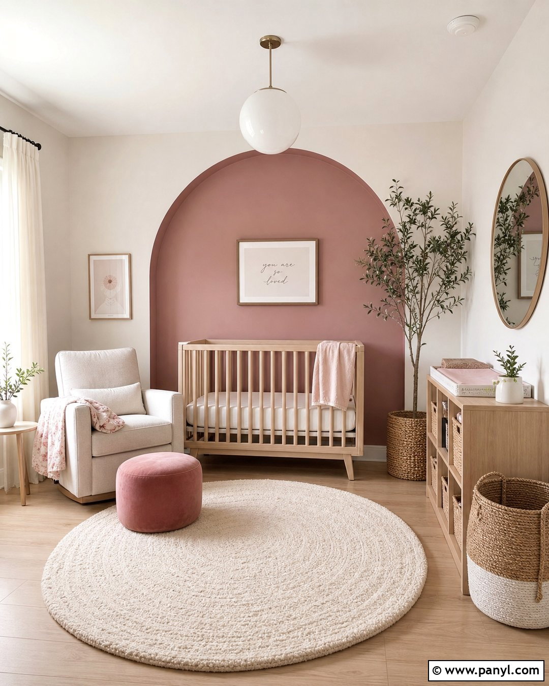 Dusty Pink Nursery Arch Wall - 20 Accent Wall Nursery Girl Pink Ideas