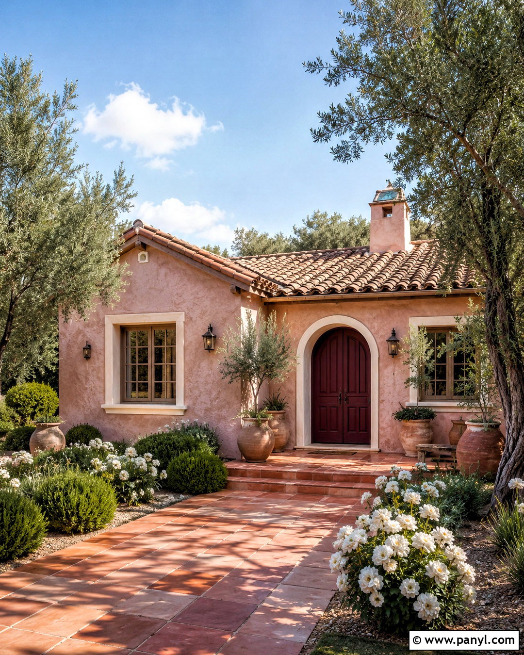 Dusty Pink Outside Wall With White Trim - 20 outside wall painting ideas