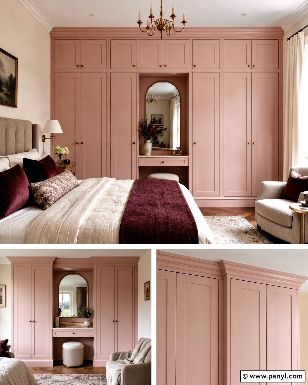 Dusty Pink Painted Built In Wardrobes - 20 painted built in wardrobes