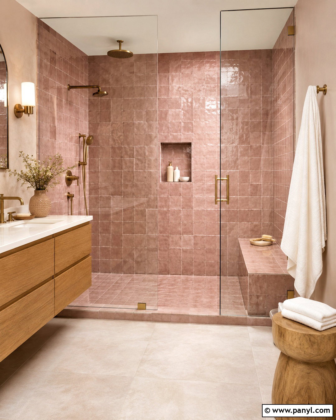 Dusty Pink Shower Bathroom - 20 dusty pink bathroom ideas