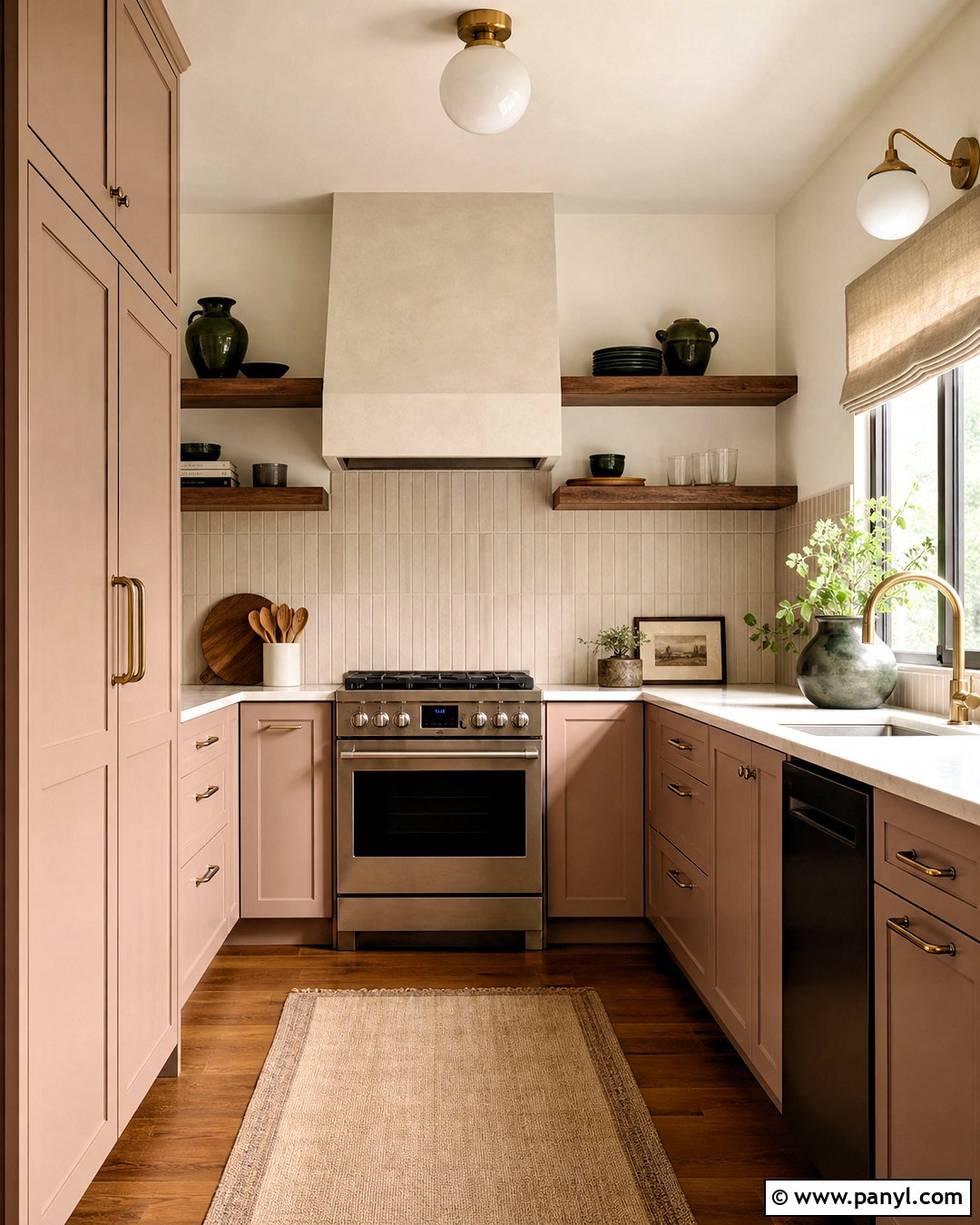 Dusty Pink Small Kitchen - 20 small kitchen color ideas