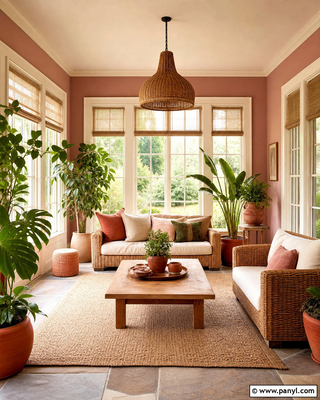 Dusty Pink Sunroom With Terracotta - 20 dusty pink paint color ideas