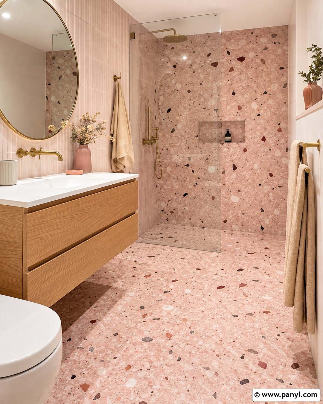 Dusty Pink Terrazzo Bathroom - 20 dusty pink bathroom ideas