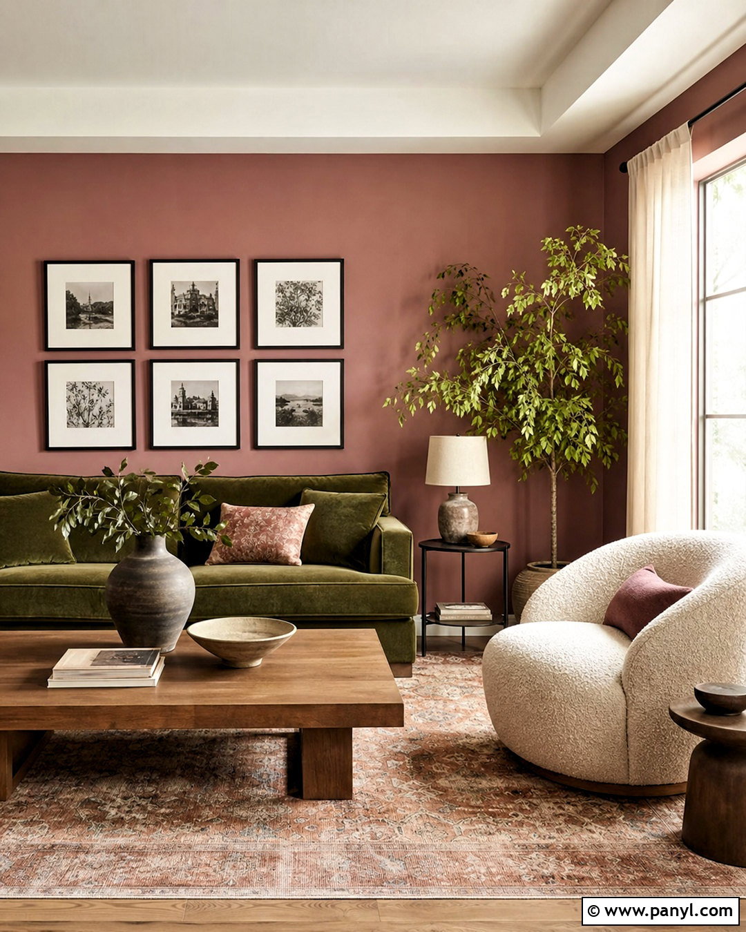 Dusty Pink Wall Living Room - 20 pink wall room ideas