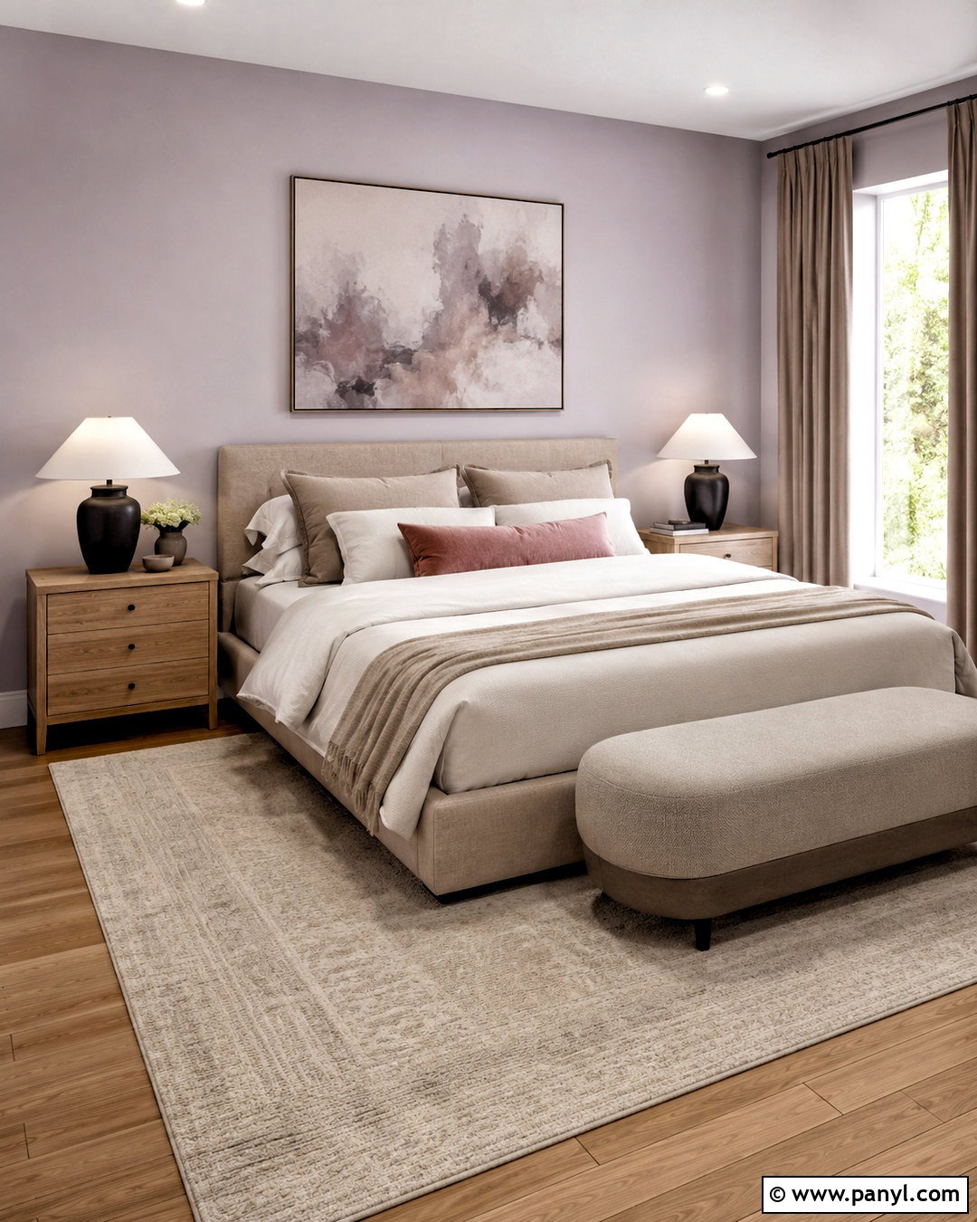 Dusty Purple Bedroom With Greige Decor - 20 dusty purple wall color ideas
