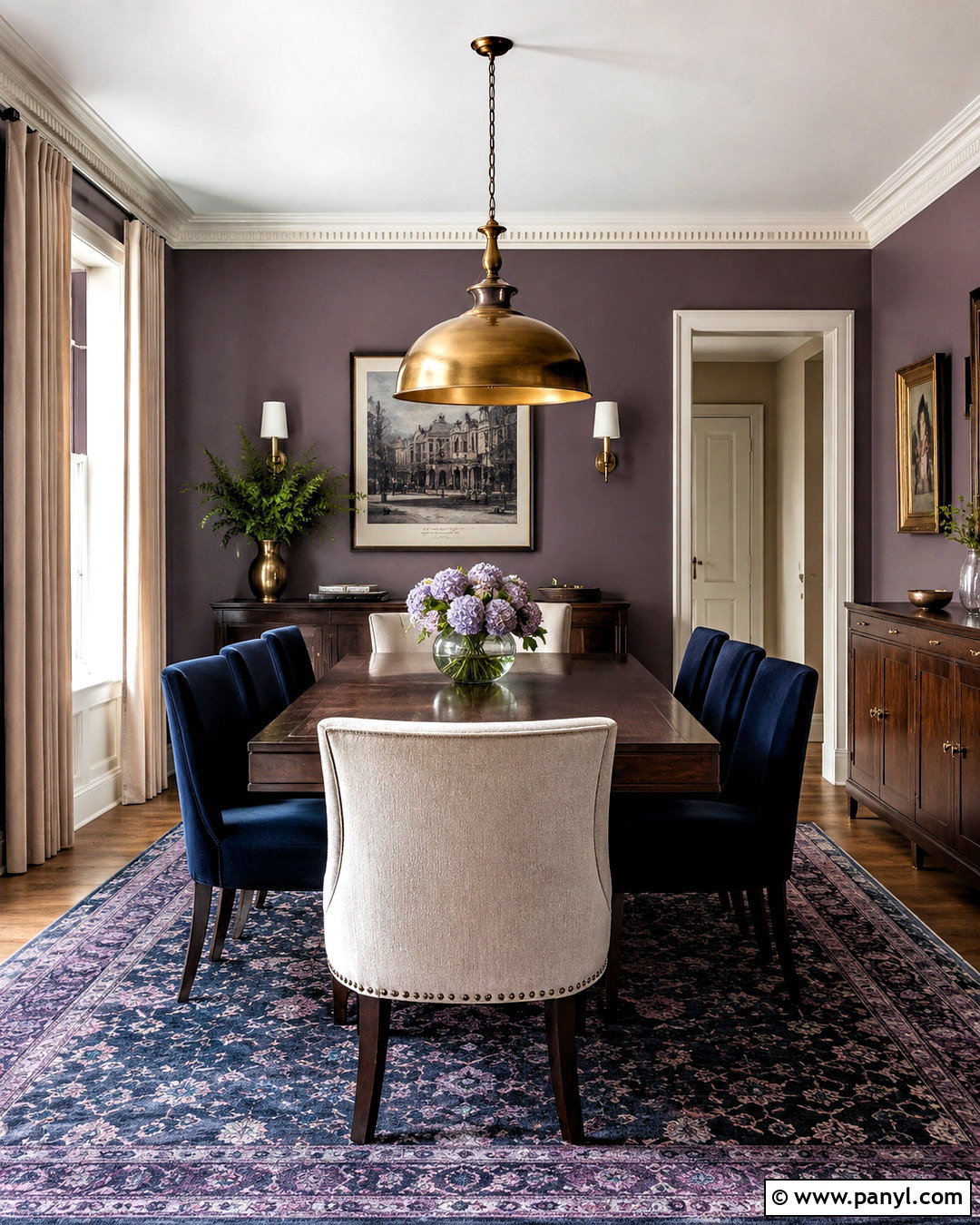 Dusty Purple Dining Room With Navy Blue - 20 dusty purple wall color ideas