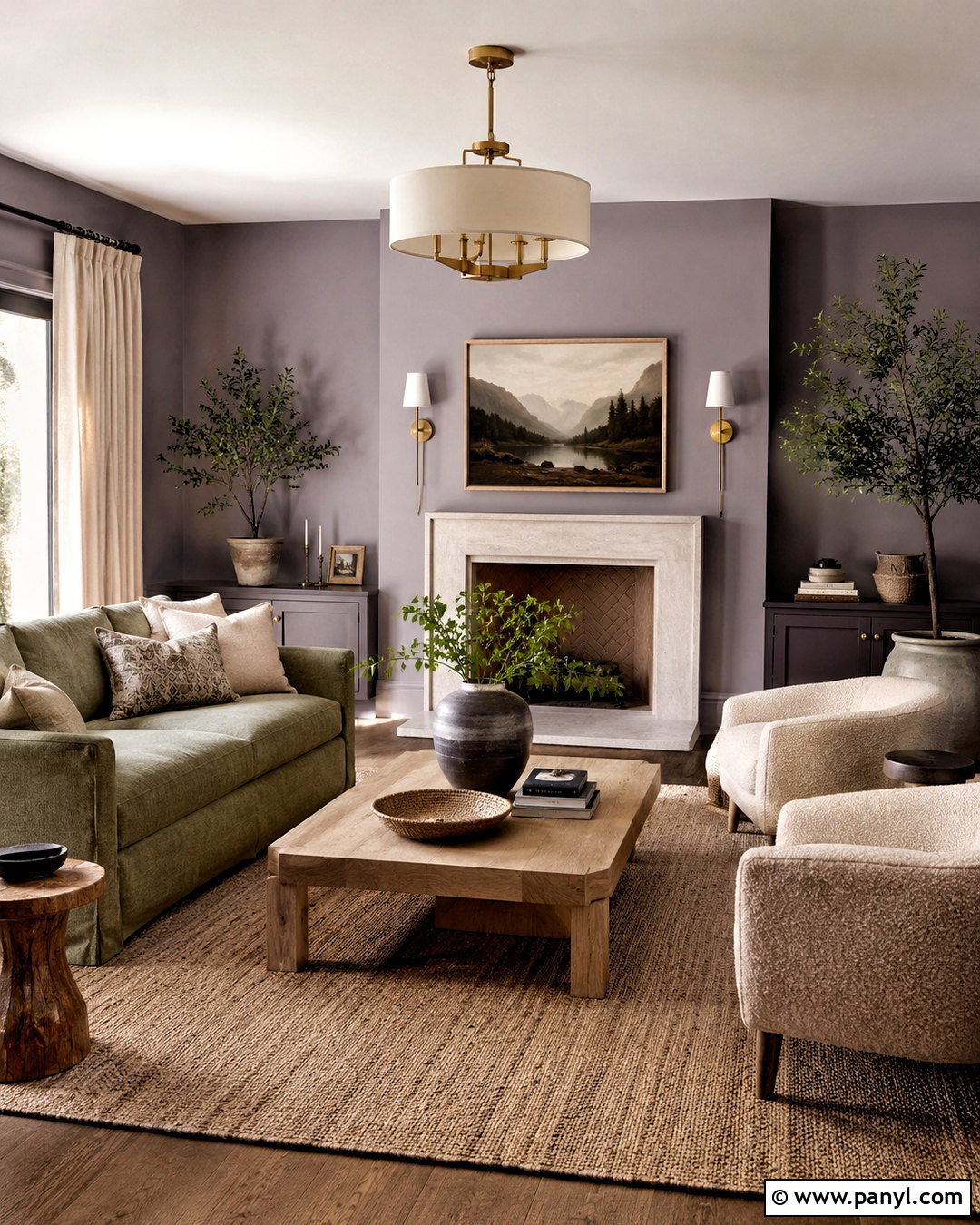 Dusty Purple Living Room With Sage Green - 20 dusty purple wall color ideas