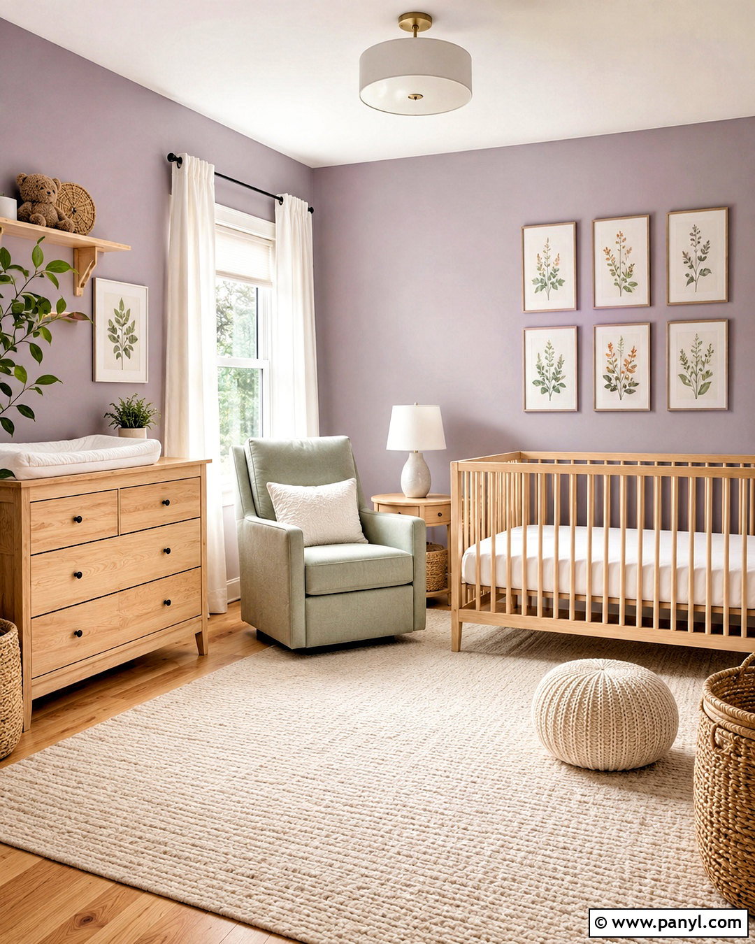 Dusty Purple Nursery With Soft Green - 20 dusty purple wall color ideas