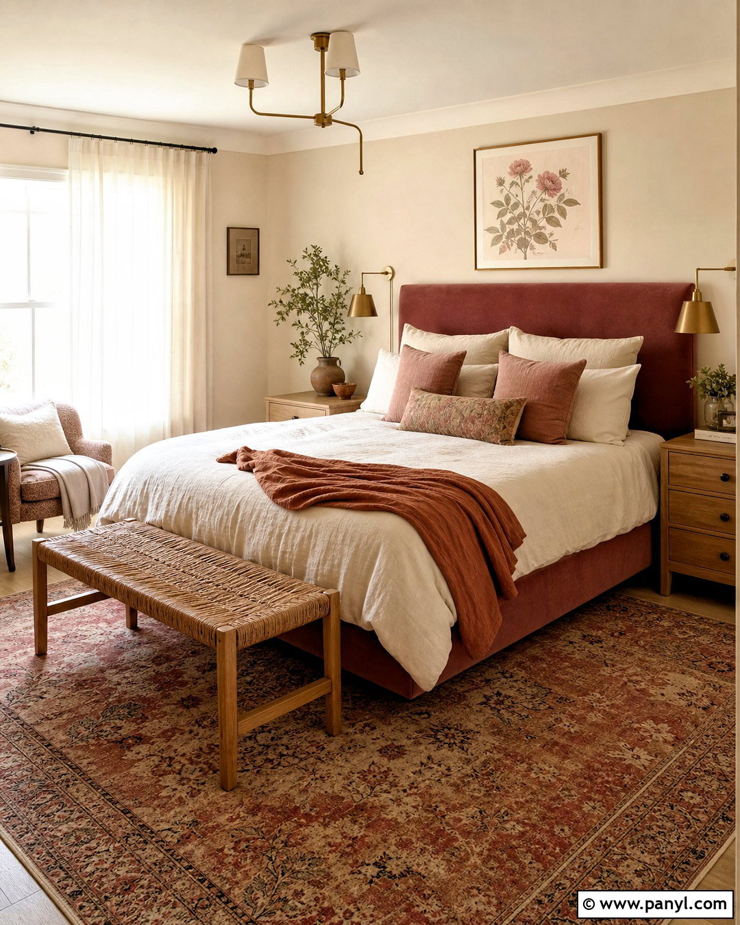 Dusty Red And Blush Bedroom - 20 red color palette ideas