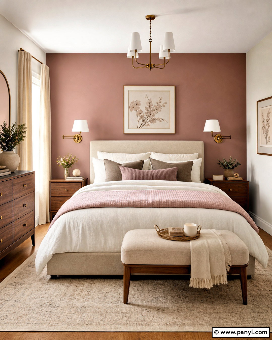 Dusty Rose Accent Wall Bedroom - 20 pink accent wall bedroom ideas