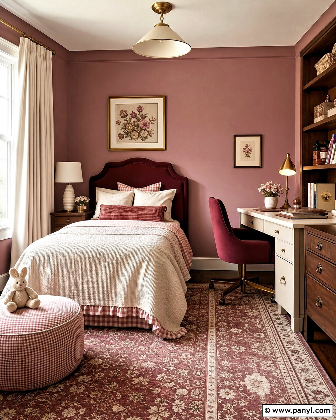 Dusty Rose And Burgundy Kids Room - 20 kids room color schemes
