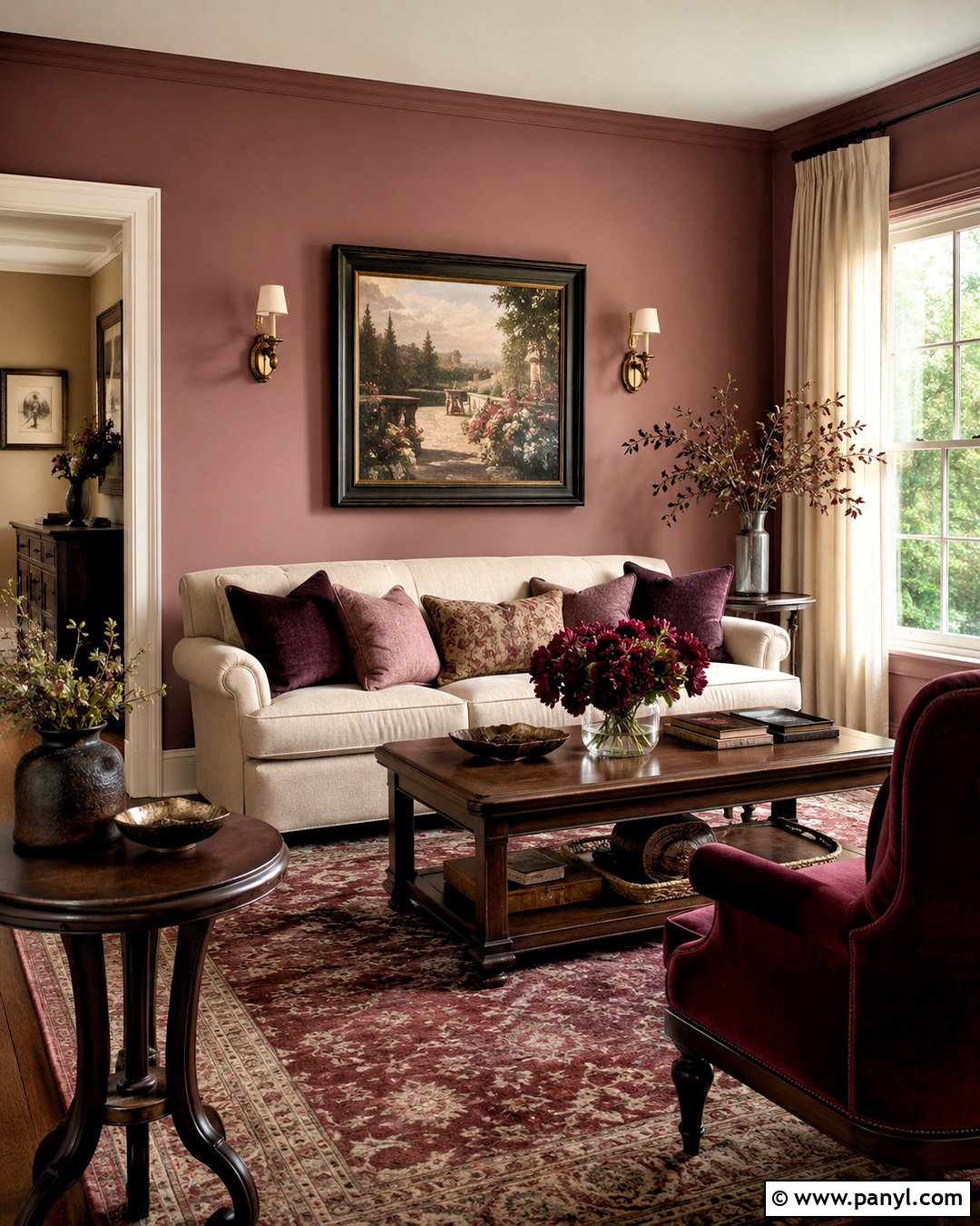 Dusty Rose And Burgundy Living Room - 20 cozy living room warm colors