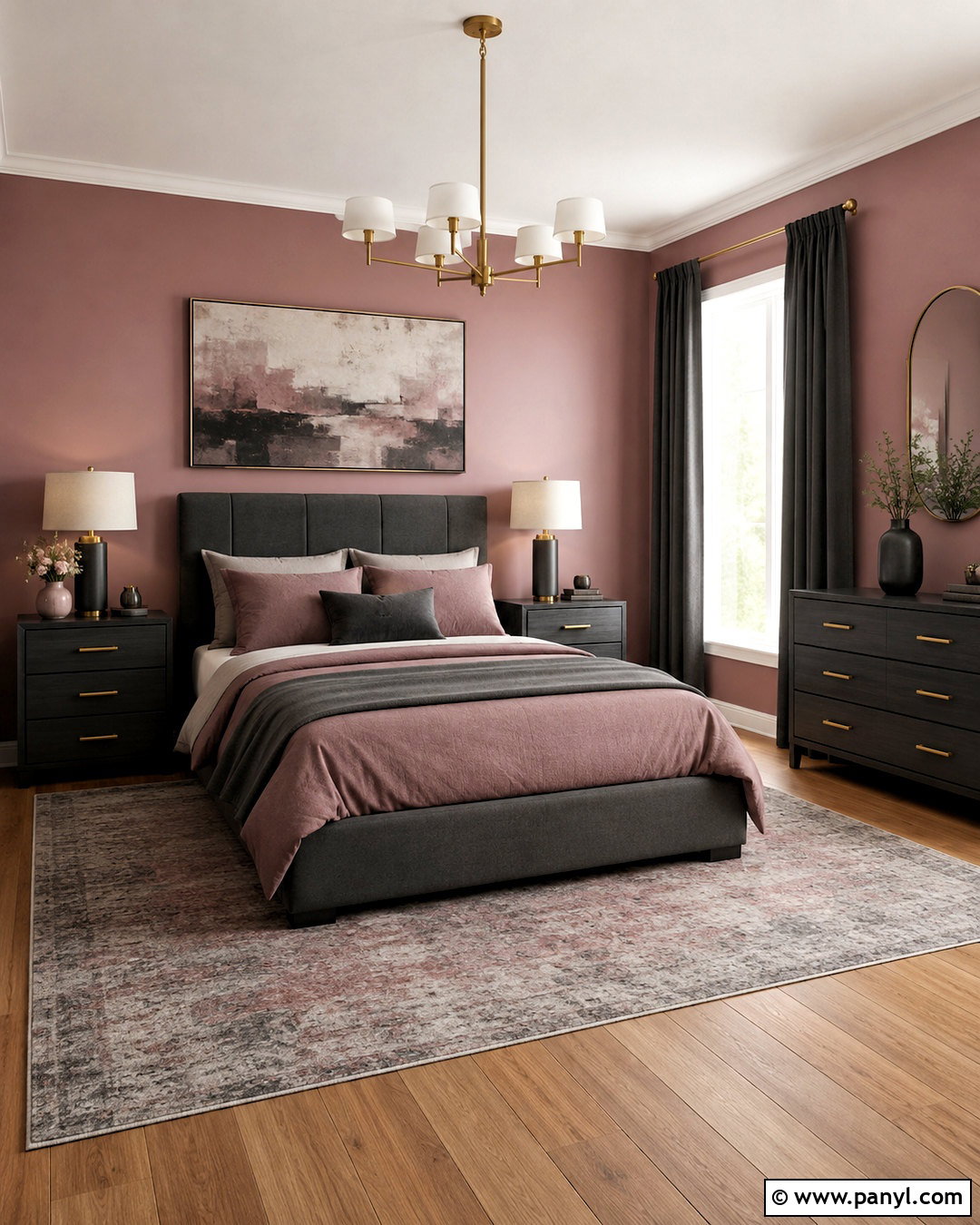 Dusty Rose And Charcoal Bedroom - 20 moody pink bedroom ideas