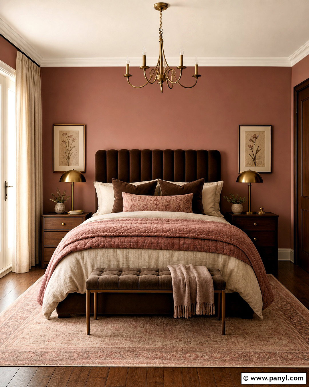 Dusty Rose And Chocolate Brown Bedroom - 20 room color design ideas
