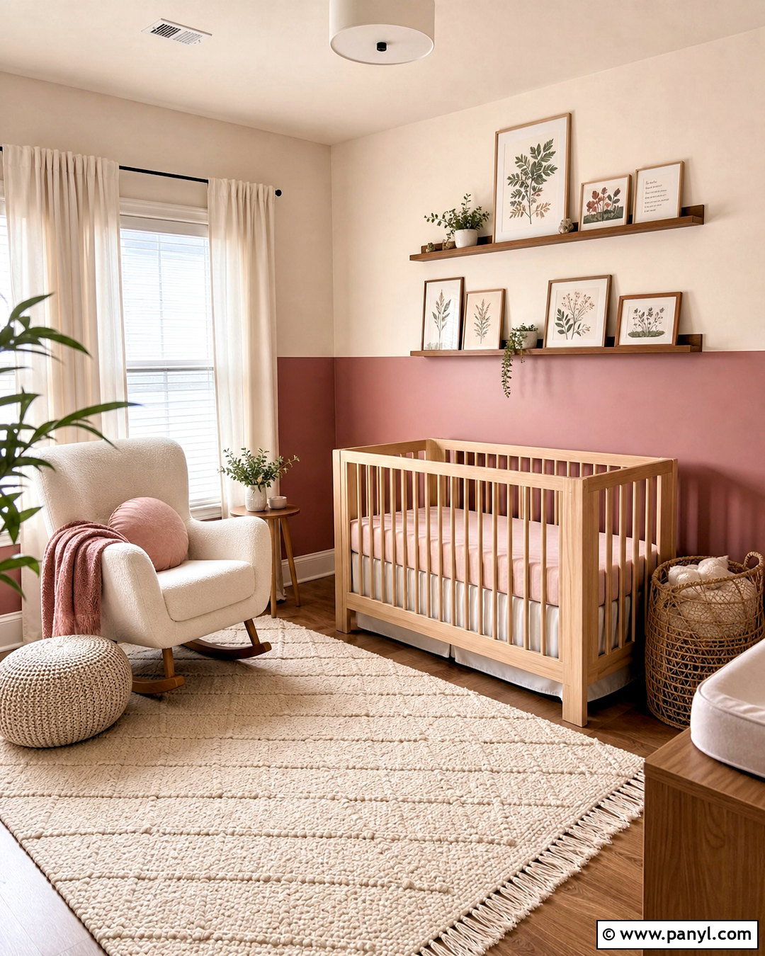 Dusty Rose And Cream Two Tone Nursery Walls - 20 two tone painted walls