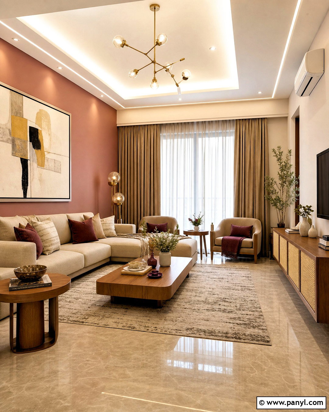 Dusty Rose And Off-White Hall Colour - 20 hall colour ideas indian ideas