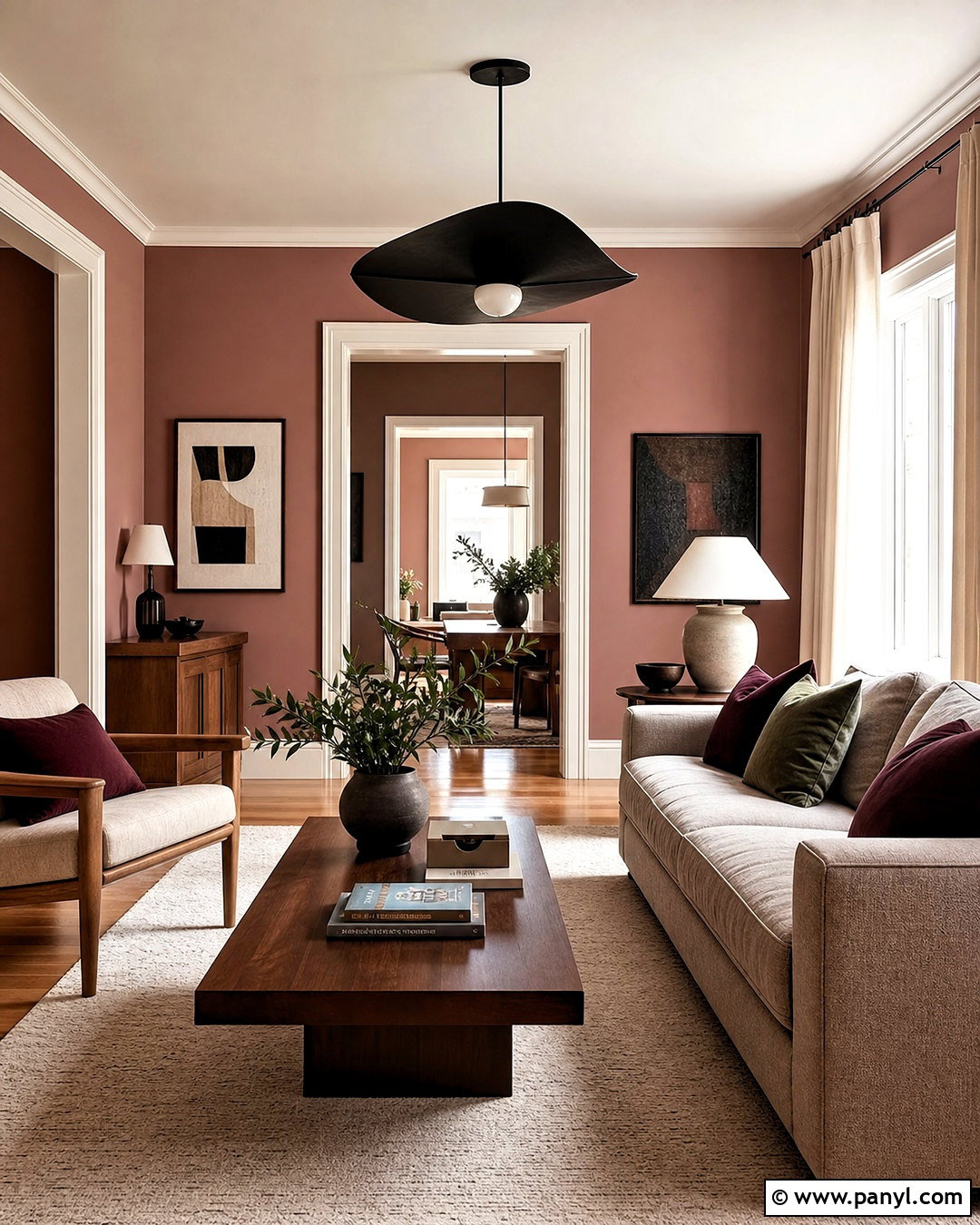 Dusty Rose And Off-White Hall Room - 20 hall room color ideas