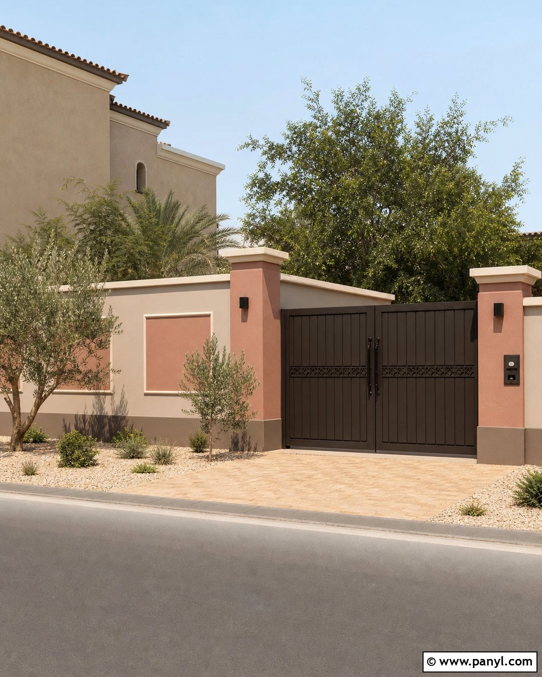 Dusty Rose And Taupe Compound Wall - 30 compound wall colour combinations