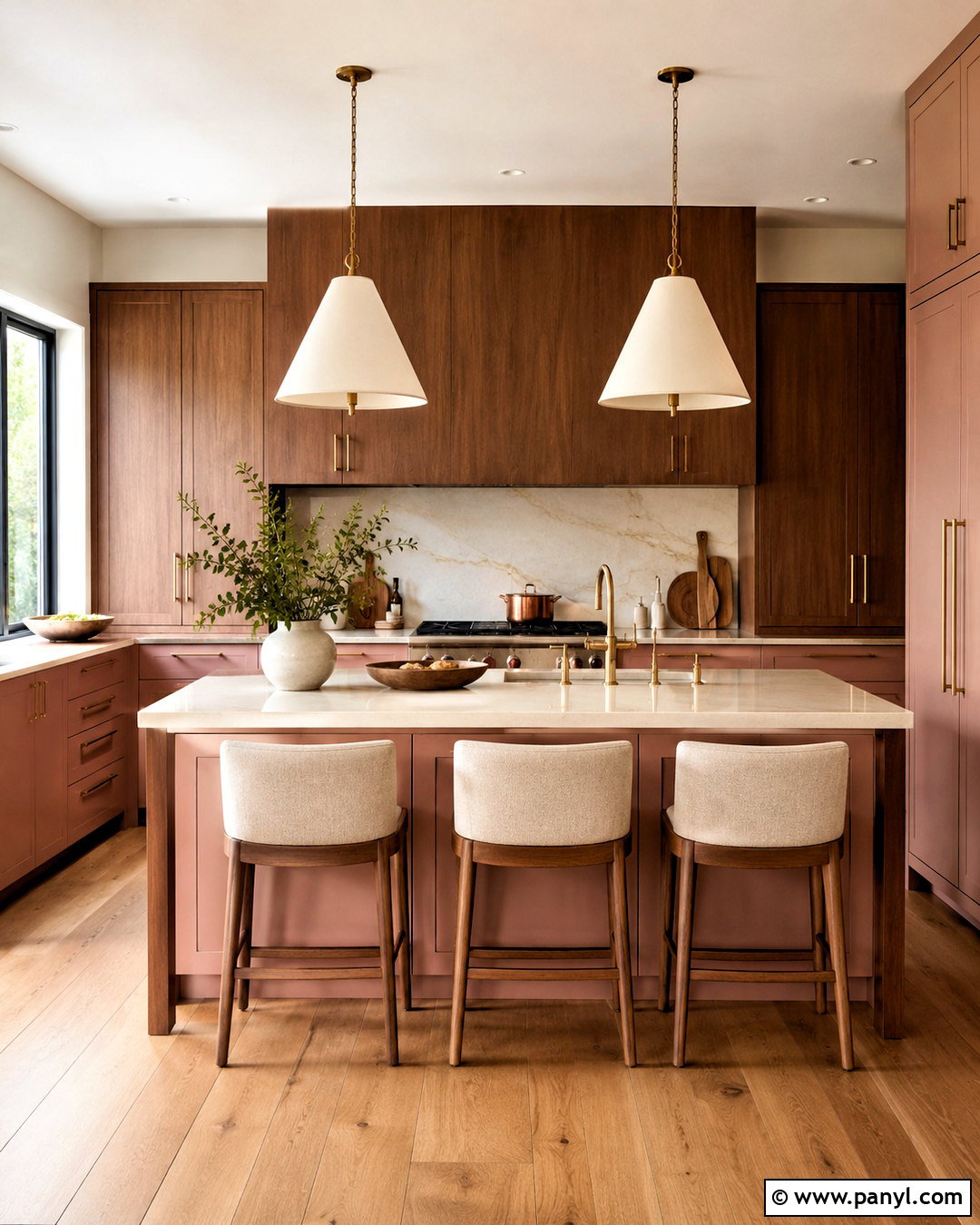 Dusty Rose And Walnut Kitchen - 20 pink kitchen designs
