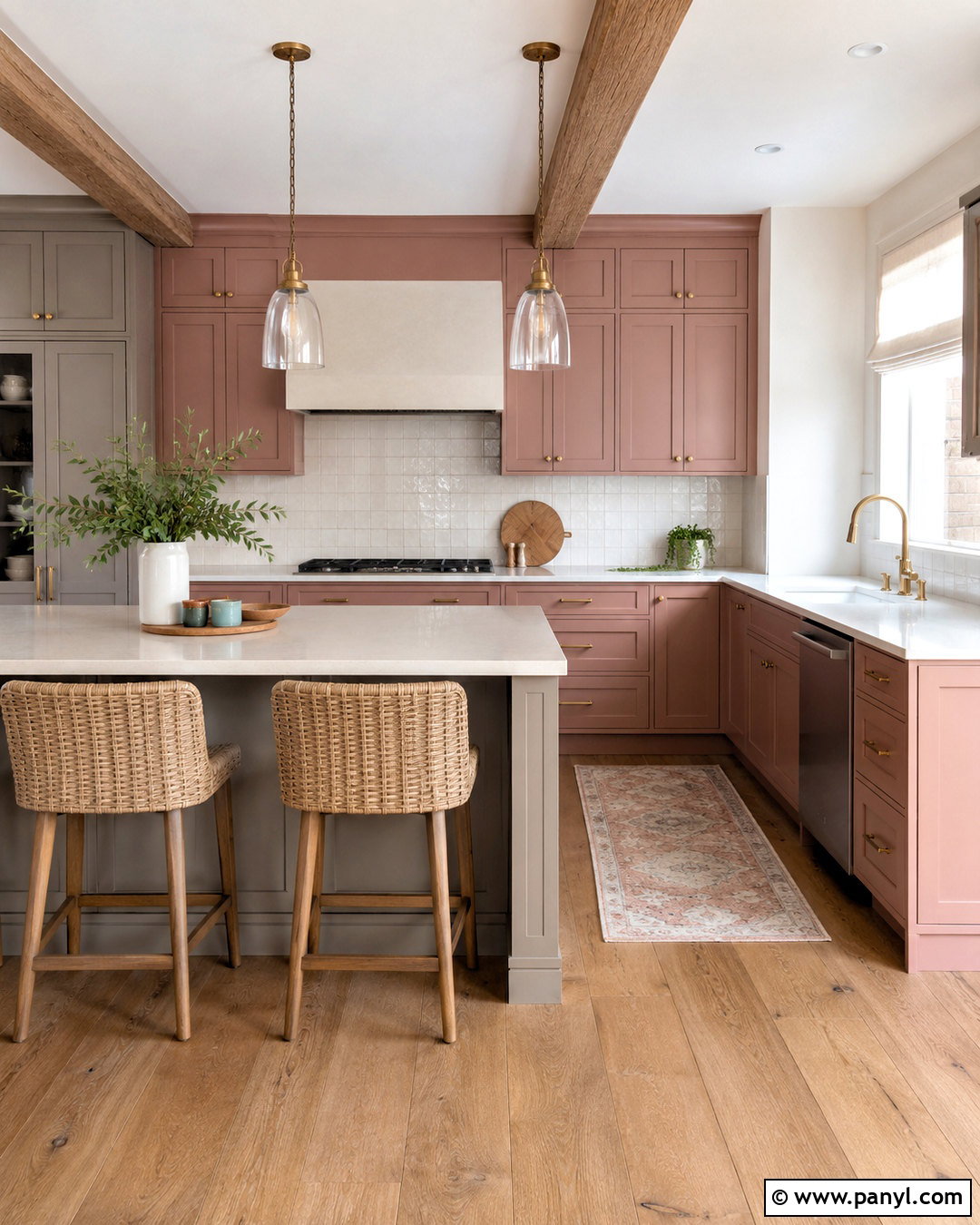 Dusty Rose And Warm Grey Kitchen - 20 pink and grey kitchen ideas
