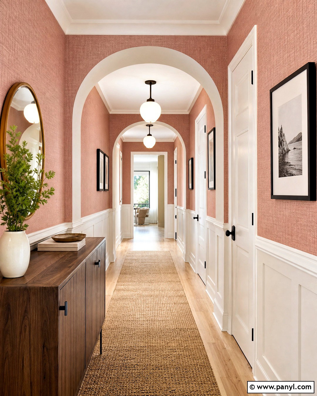 Dusty Rose Arch Wallpaper Hallway - 20 dusty rose wallpaper ideas