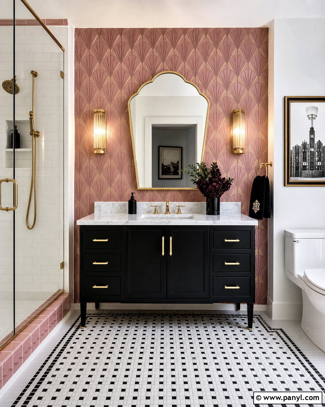 Dusty Rose Art Deco Bathroom - 20 dusty rose bathroom ideas