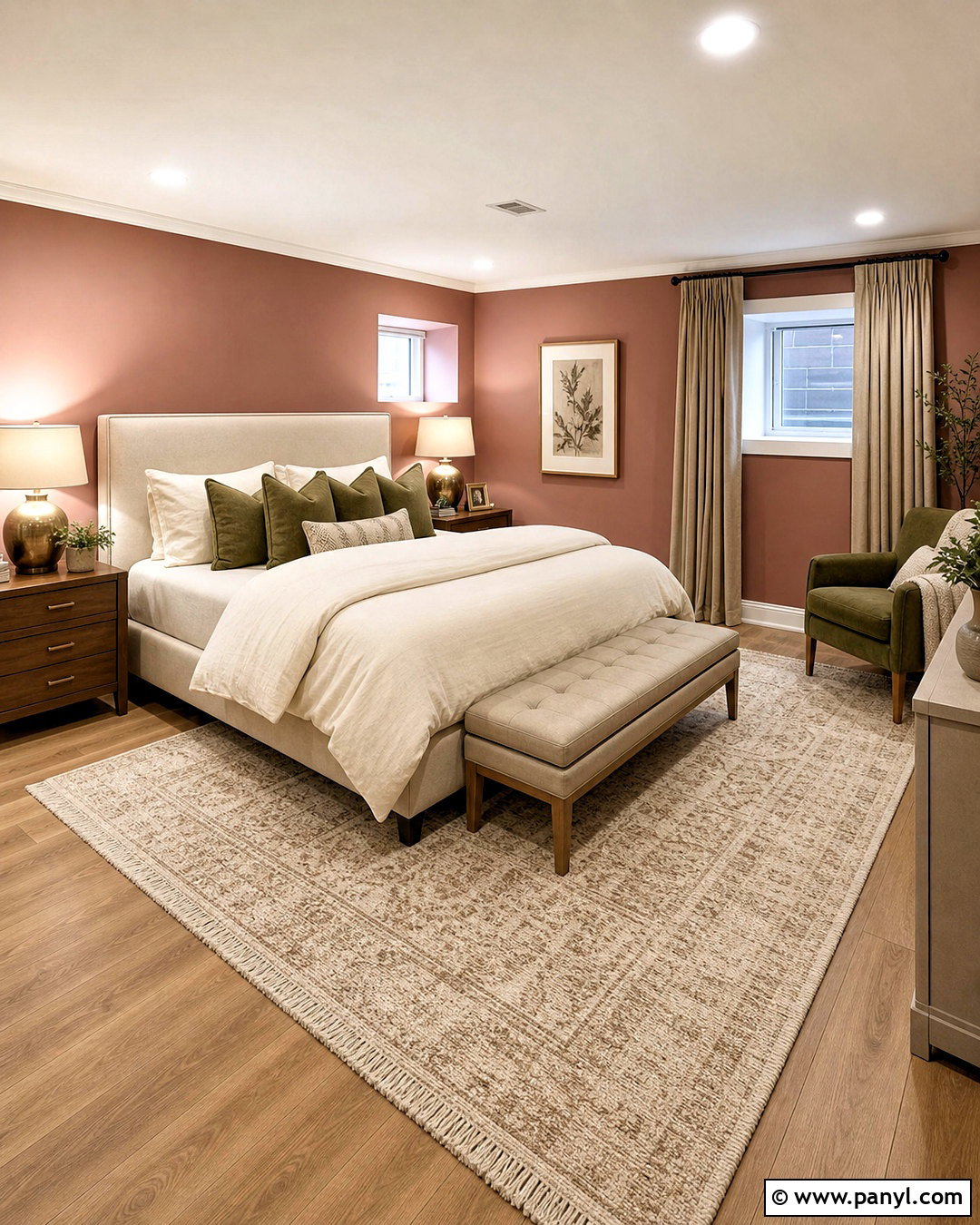 Dusty Rose Basement Guest Suite - 20 basement colors ideas