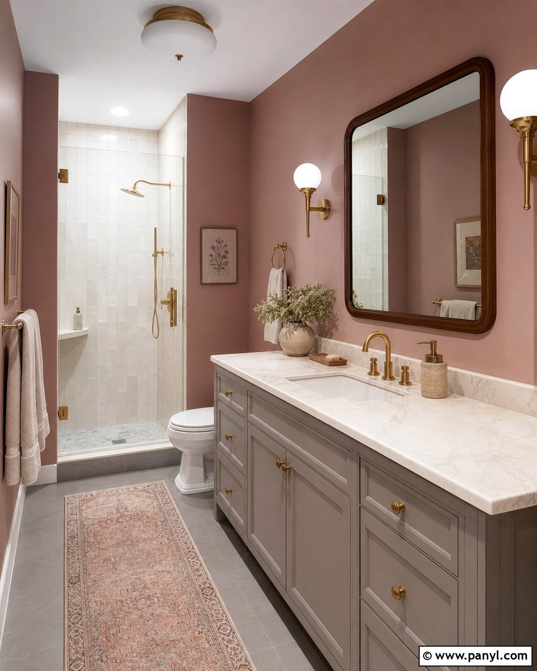 Dusty Rose Bathroom Walls - 35 grey vanity bathroom wall colors